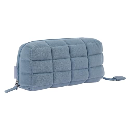 Pillow Makeup Bag, Plüsch Kosmetiktasche Reise Kulturbeutel Schminktasche, Großes Fassungsvermögen Aufbewahrungstasche, Tragbare Reise Make-up Taschen für Damen und Mädchen (Blau) von CHENRI