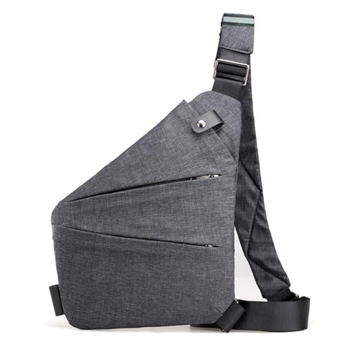 Wander Plus Anti Theft Travel Bag, Multi-Pocket Brusttasche, Anti-Diebstahl Umhängetasche, Schultertasche Sling Bag, Crossbody Tasche für Damen und Herren (Rechts-Grau) von CHENRI