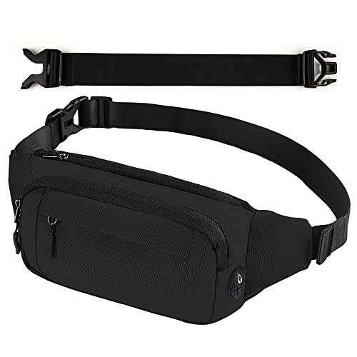 CHEPULA Bauchtasche Herren Damen, Sport Gürteltasche Wasserdicht, Premium Nylon Klein Unisex Fanny Pack Hüfttasche für Outdoor Fitness Laufen Reisen Wandern, Schwarz von CHEPULA