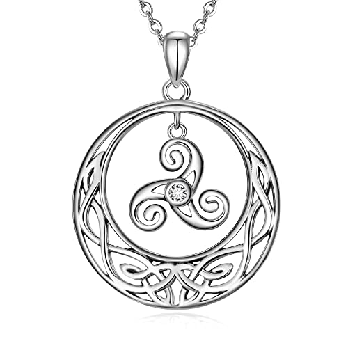 Keltische Knoten Halskette 925 Sterling Silber oxidiert keltischen Knoten Triskele Halskette irischen keltischen Knoten Halskette Viking keltischen Triskele Trinity Knot Halskette für Frauen von CHIC & ARTSY