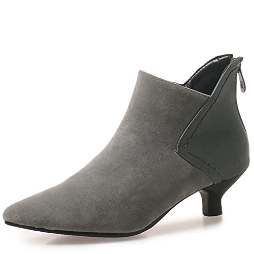 CHICMARK Damen Dress Kitten Heel Stiefeletten (Grau, 40) von CHICMARK