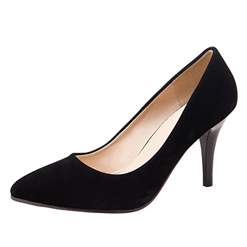 CHICMARK Damen Kleid Pumps mit Spitzer Zehenpartie Slip-On Schuhe für Arbeit & Datierung (Schwarz, 44) von CHICMARK