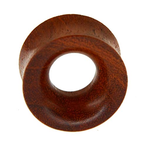 CHICNET Flesh Tunnel Blutholz Dehner Expander Plug in rötlich rot braun aus Holz, natürlich gemasert, Handmade, Double Flared von 4mm bis 22mm für Männer und Frauen, Organic Tubes von CHICNET