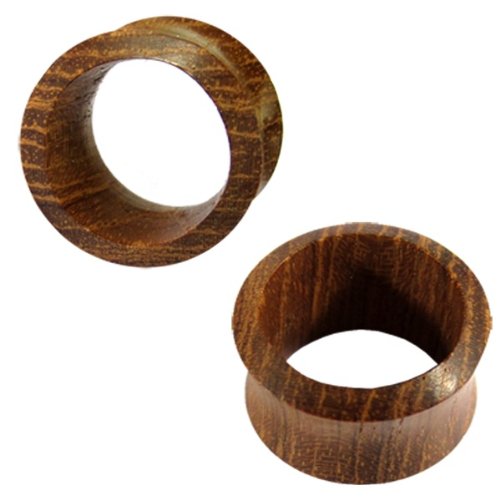 CHICNET Flesh Tunnels Holz Holztunnels Plugs Ohrring Flesh Tunnel Männer Frauen Double Flared aus Teakholz braun Plug 2-4 mm 6mm 8mm 10mm 12 mm 14mm 16mm 18mm 20mm 22mm 25mm von CHICNET