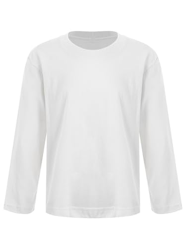 CHICTRY Kinder Junge Mädchen Langarm Shirt Rundhals Sport Oberteile Rundhals Unterhemd Basic Slim Fit T-Shirt Fitness Sportswear Weiß 110-116 CHICTRY Kinder Junge Mädchen Langarm Shirt Rundhals Sport Oberteile Rundhals Unterhemd Basic Slim Fit T-Shirt Fitness Sportswear Weiß 110-116 von CHICTRY