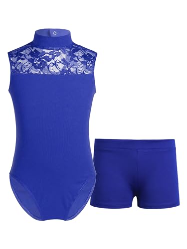 CHICTRY Kinder Mädchen Spitzen Ballettanzug Rollkragen Ballett Body Trikot Mit Stretch Shorts Kurze Hose Trainingshose Tanzbekleidung Royal Blau 158-164 CHICTRY Kinder Mädchen Spitzen Ballettanzug Rollkragen Ballett Body Trikot Mit Stretch Shorts Kurze Hose Trainingshose Tanzbekleidung Royal Blau 158-164 von CHICTRY