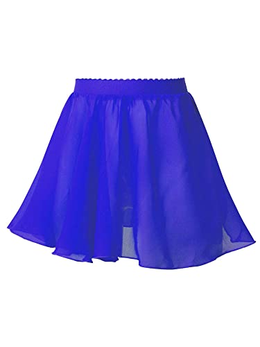 CHICTRY Mädchen Tanz Rock Chiffon Faltenrock Eiskunstlauf Rock Rüschen Tanzrock für Ballett Gymnastik Skater Cheerleaderin Dancewear Royal Blau 146-152 von CHICTRY