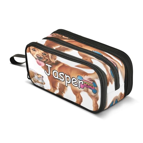 CHIFIGNO Großes Federmäppchen für Kinder, personalisierbar, Kosmetiktasche, Federmäppchen für Erwachsene, Mädchen, Damen, Herren, Jungen von CHIFIGNO