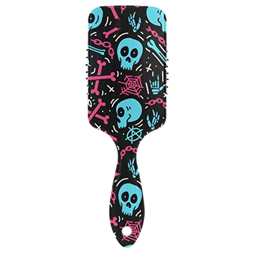 Blue Skull Pink Elements Haarbürste, antistatisch und krauses Entwirrungsbürste, gleitet durch Verfilzungen, für Damen, Herren, Mädchen, Erwachsene, jedes Haar, nasses, trockenes und geschädigtes Haar von CHIFIGNO