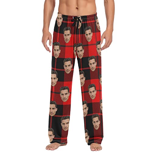 Personalisierte lustige Pyjamahose mit Fotogesicht, für Herren, individuelle Pyjama, Nachtwäsche, Hose mit Taschen für Freund, Ehemann, Vater, Custom 16, Large von CHIFIGNO