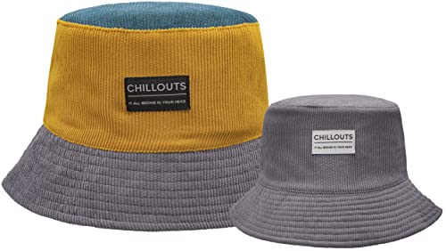 CHILLOUTS Alghero Hat, Wendehut, Grey/Curry/Petrol, L-XL von CHILLOUTS