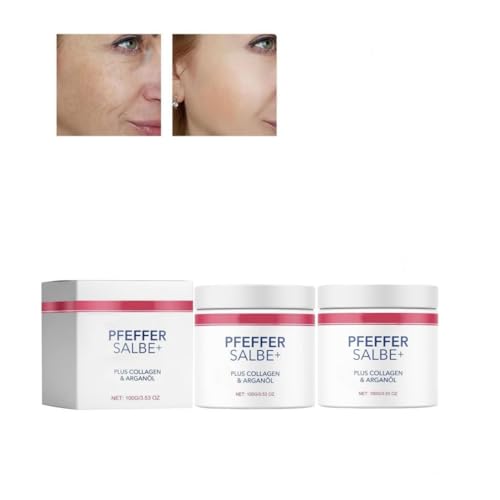 Pfeffersalbe Plus, Pfeffersalbe zum Bräunen, Pfeffersalbe Bräunung, Reichhaltige Salbe mit Plus Collagen & Arganöl für Männer und Frauen Alle Hauttypen,100 ml von CHISHAYA