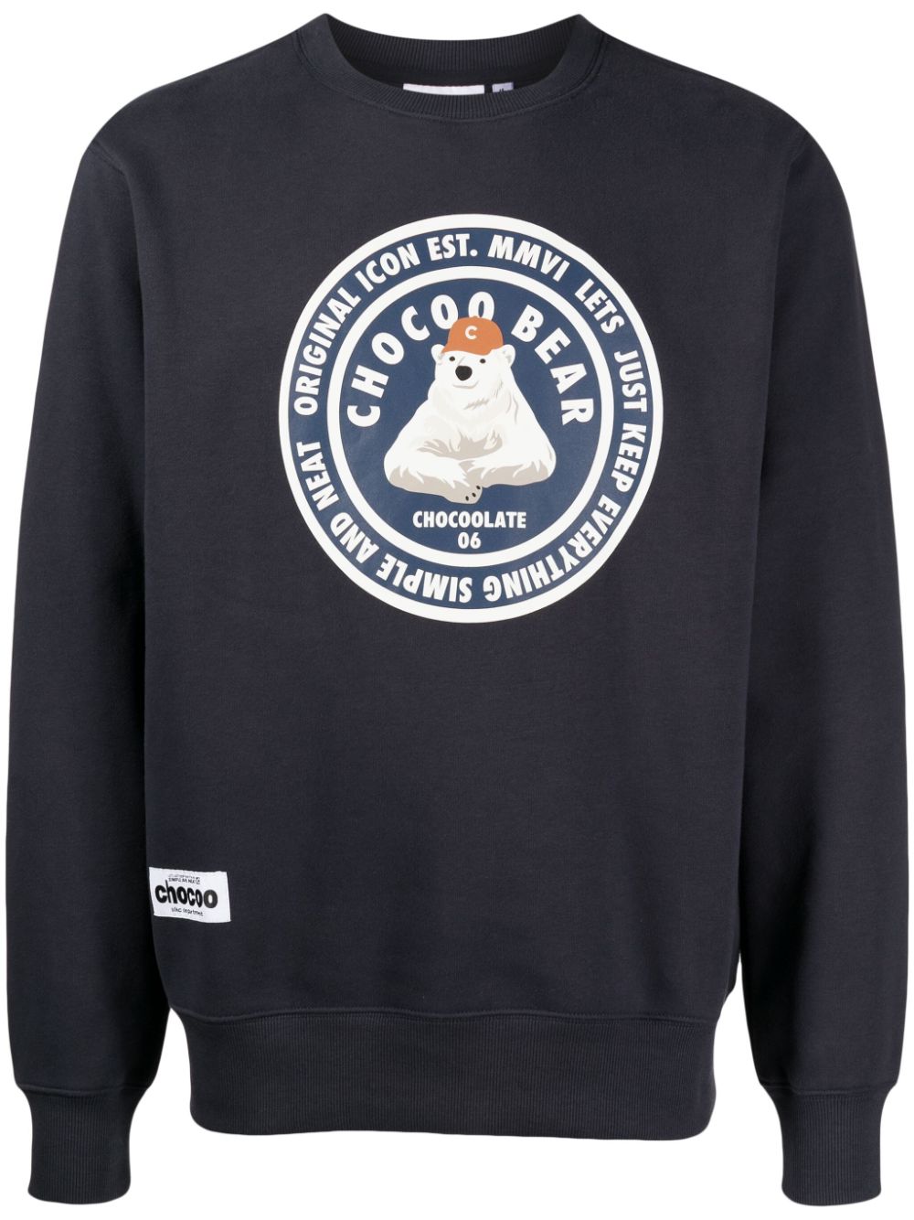 CHOCOOLATE Sweatshirt mit Chocoobear-Print - Blau von CHOCOOLATE