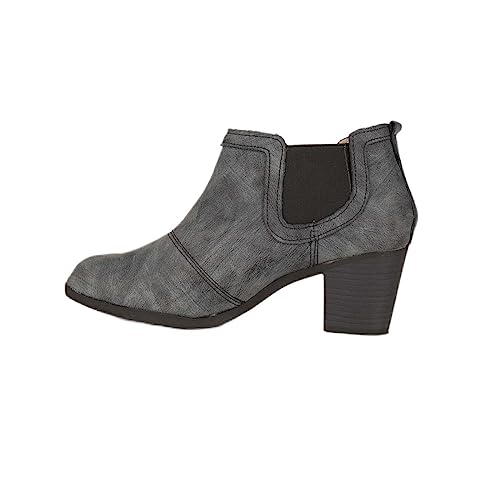 CHSHOER Damen Blockabsatz Vintage vielseitige Stiefeletten(Schwarz,37) von CHSHOER