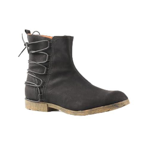 CHSHOER Damen Klassische Mode Strapazierfähige Leder Low Heel Stiefel(Schwarz,39.5) von CHSHOER