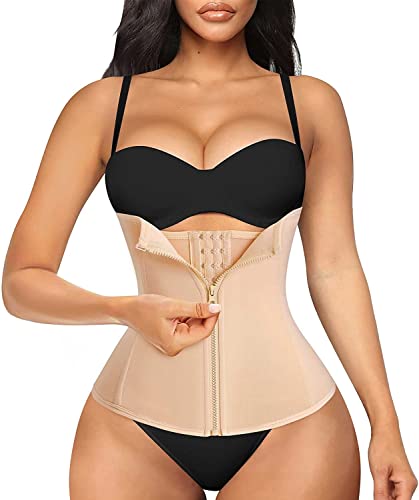 CHUMIAN Unterbrust Korsage Damen Taillenformer Waist Trainer Gürtel Korsett Bauch Body Shaper Corsage Bauchweggürtel für Gewichtsverlust (3XL, Beige) von CHUMIAN