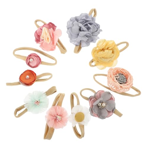 10St baby stirnbänder Blumenmädchen-Accessoires Baby-Mädchen-Stirnband Haarschmuck Haargummi kleinkind stirnband Blumenstirnbänder für Babys keine Spur einstellen von CIMAXIC