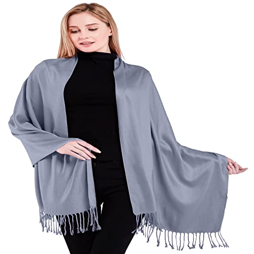 CJ Apparel Blaugrau Einfarbiges Design Stola Schal Umschlagtuch Schultertuch Zweite Wahl Pashmina NEU Neu von CJ Apparel