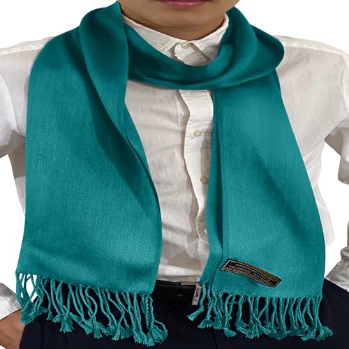 CJ Apparel Nepalesischer Schal für Herren, einfarbig, modisches Design, für Gesicht und Hals, petrol, Einheitsgröße von CJ Apparel