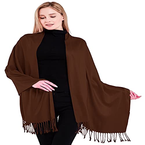 CJ Apparel Schokolade Braun Einfarbiges Design Stola Schal Umschlagtuch Schultertuch Tuch (60+ Farben) Zweite Wahl Pashmina NEU von CJ Apparel