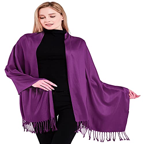 CJ Apparel Violett Einfarbiges Design Stola Schal Umschlagtuch Schultertuch Tuch Zweite Wahl Pashmina NEU von CJ Apparel