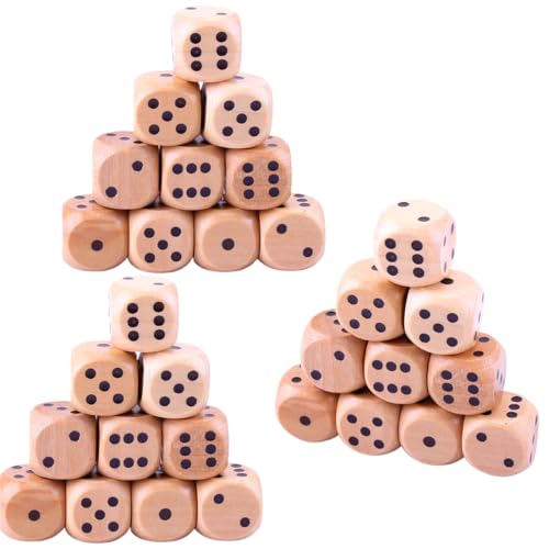 CJQRL 30 Stück Holzwürfel,Würfel Aus Holz Mit Augenzahlen,Kartenspiel Partyspiele Zubehör,Würfel Holz 16mm,Für Brettspiele, Würfelspiele, Spieleabende CJQRL 30 Stück Holzwürfel,Würfel Aus Holz Mit Augenzahlen,Kartenspiel Partyspiele Zubehör,Würfel Holz 16mm,Für Brettspiele, Würfelspiele, Spieleabende von CJQRL