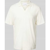 CK Calvin Klein Regular Fit Poloshirt im unifarbenen Design in Offwhite, Größe S von CK Calvin Klein