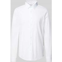 CK Calvin Klein Slim Fit Business-Hemd mit Knopfleiste Modell 'Bari' in Weiss, Größe 41 von CK Calvin Klein