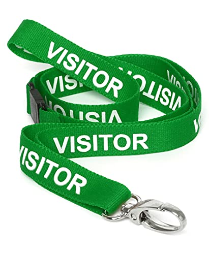 CKB LTD Besucher-Lanyards Breakaway Safety Lanyard Umhängeband, drehbarer Metallclip für Ausweishalter – Pull-Quick-Release-Design (grün, 10 Stück) von CKB