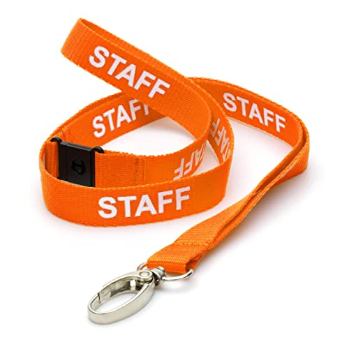 CKB LTD Orange Staff LANYARDS Breakaway Sicherheits-Lanyard-Umhängeband, drehbarer Metallclip für Ausweishalter – Pull-Quick-Release-Design, 10 Stück von CKB