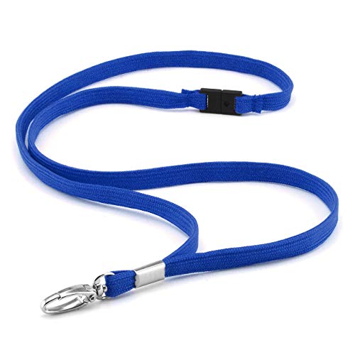 CKB LTD Premium Lanyards Umhängeband mit Breakaway und Drehgelenk Metall Clip für Ausweishalter Lanyard Einfarbig Blau Packung mit 50 von CKB