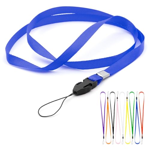 CKB LTD einfarbige Schlaufen-Lanyards, Umhängeband mit Kordelclip, Fitnessstudio-Schlüssel, Ausweishüllen, USB-Flash-Laufwerk, Schlüssel und kleine elektronische Geräte, Packung mit 20 Stk-Blau von CKB