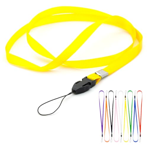 CKB LTD einfarbige Schlaufen-Lanyards, Umhängeband mit Kordelclip, Fitnessstudio-Schlüssel, Ausweishüllen, USB-Flash-Laufwerk, Schlüssel und kleine elektronische Geräte, Packung mit 50 Stk-Gelb von CKB