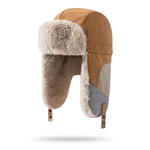 CLAPE Faux Fur Trapper Hat Winter Trappermütze Fliegermützen mit Kunstpelz Ohrenklappen Fellmütze Bombermütze für Damen und Herren CLAPE Faux Fur Trapper Hat Winter Trappermütze Fliegermützen mit Kunstpelz Ohrenklappen Fellmütze Bombermütze für Damen und Herren von CLAPE