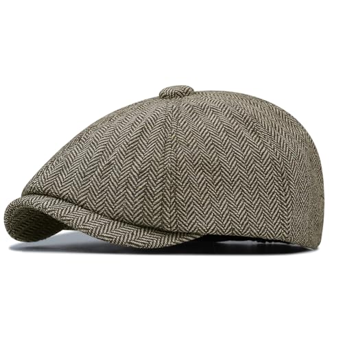 CLAPE Herringbone Schiebermütze Schlägermütze Tellermütze Tweed Shelby Mütze Herren Retro Gatsby Newsboy Flatcap 8 Panel Schirmmütze Ballonmütze CLAPE Herringbone Schiebermütze Schlägermütze Tellermütze Tweed Shelby Mütze Herren Retro Gatsby Newsboy Flatcap 8 Panel Schirmmütze Ballonmütze von CLAPE