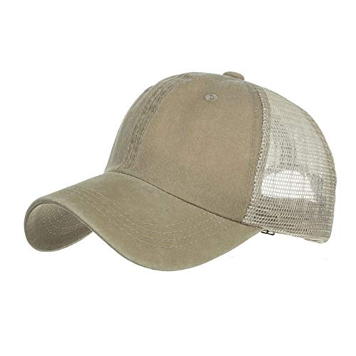 CLAPE Mesh Trucker Cap Waschbar Basecap Herren Retro Baseballmütze Atmungsaktiv Outdoor Sport Caps Verstellbar Cappi Pferdeschwanz Cap Khaki ZM02 CLAPE Mesh Trucker Cap Waschbar Basecap Herren Retro Baseballmütze Atmungsaktiv Outdoor Sport Caps Verstellbar Cappi Pferdeschwanz Cap Khaki ZM02 von CLAPE