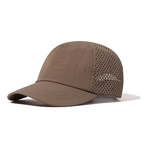 CLAPE Quick Dry Running Cap Mesh Basecap Herren Verstellbar Schildkappe Sommer Sonnenschutz Kappe Outdoor Fitted Kappe Khaki WBBC7 CLAPE Quick Dry Running Cap Mesh Basecap Herren Verstellbar Schildkappe Sommer Sonnenschutz Kappe Outdoor Fitted Kappe Khaki WBBC7 von CLAPE