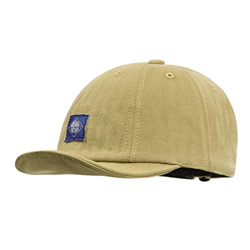 CLAPE Short Brim Cap Herren Flat Brim Snapback Baseball Cap Low Profile Basecap Verstellbar Sport Cappy UV-Schutz Schildkappe Baumwolle Cycling Khaki DY10 CLAPE Short Brim Cap Herren Flat Brim Snapback Baseball Cap Low Profile Basecap Verstellbar Sport Cappy UV-Schutz Schildkappe Baumwolle Cycling Khaki DY10 von CLAPE