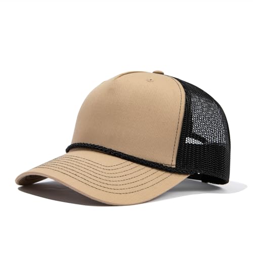 CLAPE Sommer Cap Herren Damen 5 Panel Trucker Atmunsaktive Mesh Back Baseball Cap Structured Baseballkappe High Crown Snapback Khaki DTK241 CLAPE Sommer Cap Herren Damen 5 Panel Trucker Atmunsaktive Mesh Back Baseball Cap Structured Baseballkappe High Crown Snapback Khaki DTK241 von CLAPE