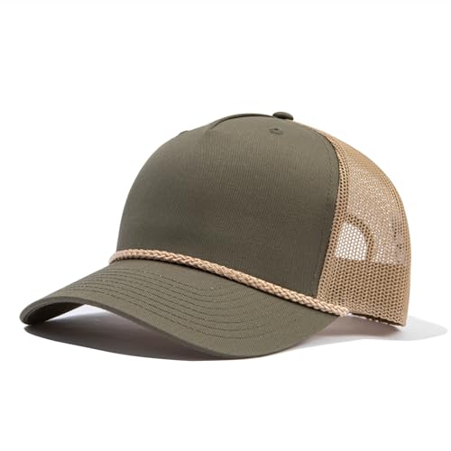 CLAPE Unisex Mesh Trucker Cap Atmunsaktive Sommer Kappe High Crown Baseball Cap Structured Basecap mit Netz Verstellbar Outdoor Schildkappe GreenKhaki DTK241 CLAPE Unisex Mesh Trucker Cap Atmunsaktive Sommer Kappe High Crown Baseball Cap Structured Basecap mit Netz Verstellbar Outdoor Schildkappe GreenKhaki DTK241 von CLAPE