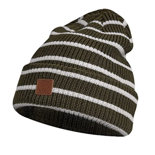 CLAPE Warm Cuffed Wintermütze Beanie Strickmütze Striped Ribbed Knit Hat Weich Warme Mütze Long Beanie Hats CLAPE Warm Cuffed Wintermütze Beanie Strickmütze Striped Ribbed Knit Hat Weich Warme Mütze Long Beanie Hats von CLAPE