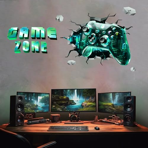 CLDURHGE Bilder Gaming Zimmer Wandtattoo - Jungen Spieler-Zimmer Deko, Minecraf Cartoon Wandaufkleber Jugendzimmer, Gaming Sticker & Stick, D Wandaufkleber für Teenagerzimmer CLDURHGE Bilder Gaming Zimmer Wandtattoo - Jungen Spieler-Zimmer Deko, Minecraf Cartoon Wandaufkleber Jugendzimmer, Gaming Sticker & Stick, D Wandaufkleber für Teenagerzimmer von CLDURHGE