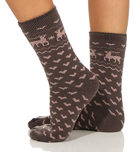 CLEO STYLE Thermo Damen Socken extra warme Winterstrümpfe -25°C Kuschelsocken 22 (39-42, Dunkelgrau 2 / Paar) von CLEO STYLE