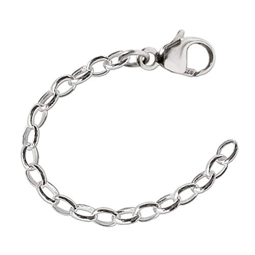 CLEVER SCHMUCK Silbernes Verlängerungskettchen ca. 6,5 cm glänzend mit Karabinerverschluss für zu kurze Kette Armband Fußkettchen Sterling Silber 925 von CLEVER SCHMUCK