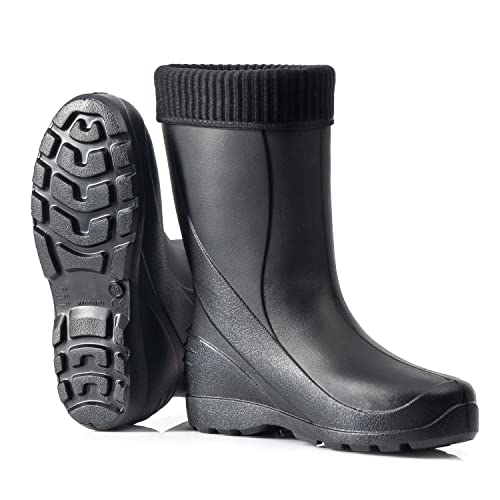 CLIMBR Leichte Gefütterte Gummistiefel Thermo Damen EVA warme Winter Stiefel Gr 36-42 mit Futter (Schwarz, 39) von CLIMBR