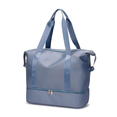 Damenhandtasche, lässige Reisetasche, große Kapazität, Umhängetasche, Damen-Sporttasche (Color : Blue, Size : 40x40x22cm) von CLIQR