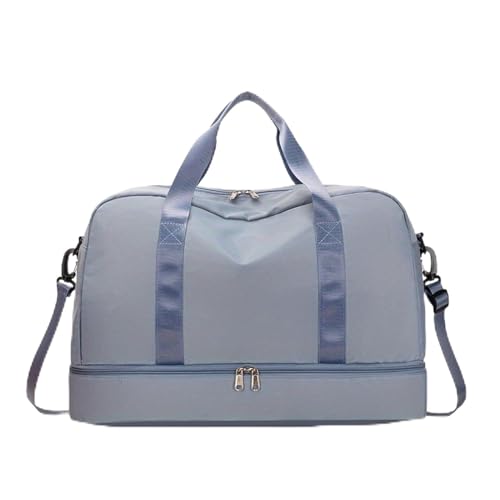 Erweiterbare Reisegepäcktasche, Sporthandtasche, Fitness, große Kapazität, Damen-Umhängetasche (Color : Blue, Size : 46x32cm) von CLIQR