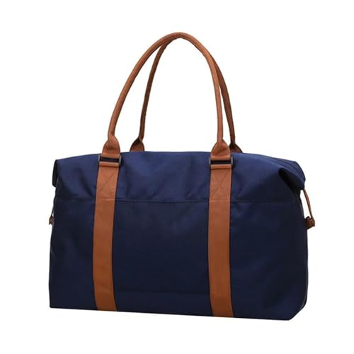 Herren-Canvas-Reisetasche, Damen-Handtasche, Gepäcktasche, Outdoor-Aufbewahrungstasche, große Kapazität, Gepäcktasche (Color : Blue A Large) von CLIQR