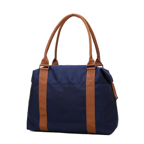 Mode große Reisetasche Damen Handtasche Canvas Umhängetasche Damen Reisetasche (Color : Blue S) von CLIQR