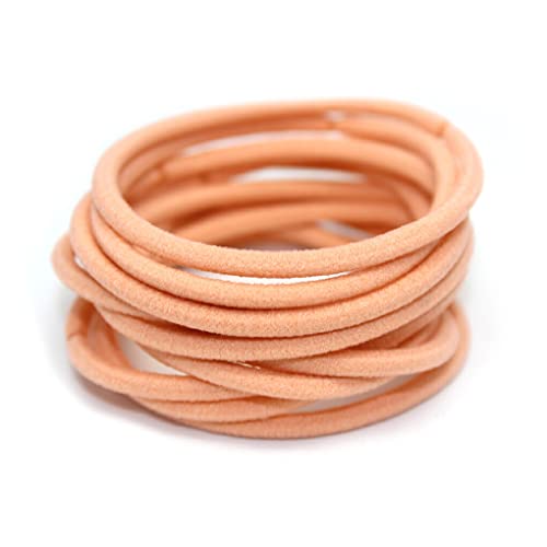 CLSSLVVBN 10 Stück gemischte Haarbänder einfacher Stil Haarband solide Schule dicker Pferdeschwanzhalter nahtlos für Damen Accessoires, Hell orange von CLSSLVVBN